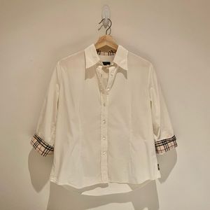 Burberry Women’s 3/4 Sleeve Button Down Shirt